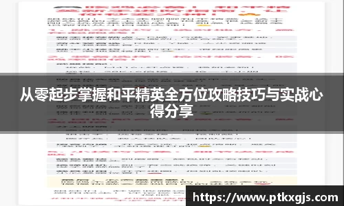 从零起步掌握和平精英全方位攻略技巧与实战心得分享