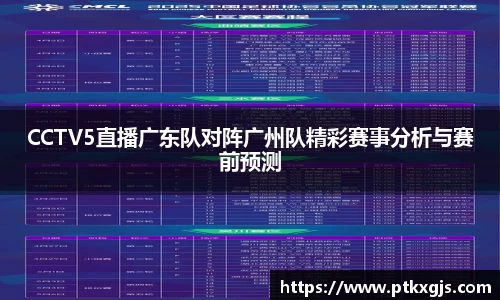 CCTV5直播广东队对阵广州队精彩赛事分析与赛前预测